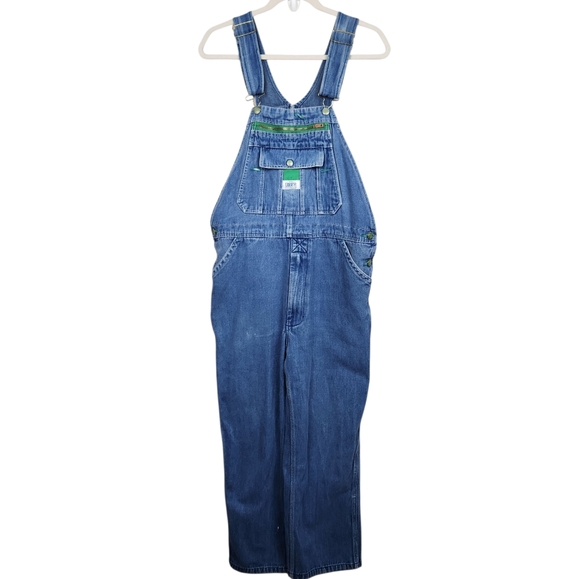 Liberty Light Stonewash Blue Denim Bib Overalls Suspender Strap Men Size 36 x 30 - Picture 1 of 14